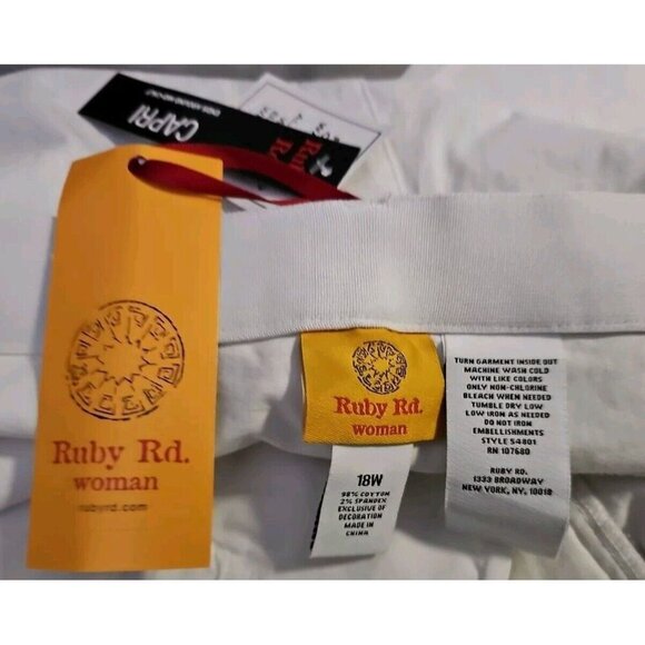 Rudy Red Women Capri Size 18 White Nwt Please Read - Picture 10 of 11